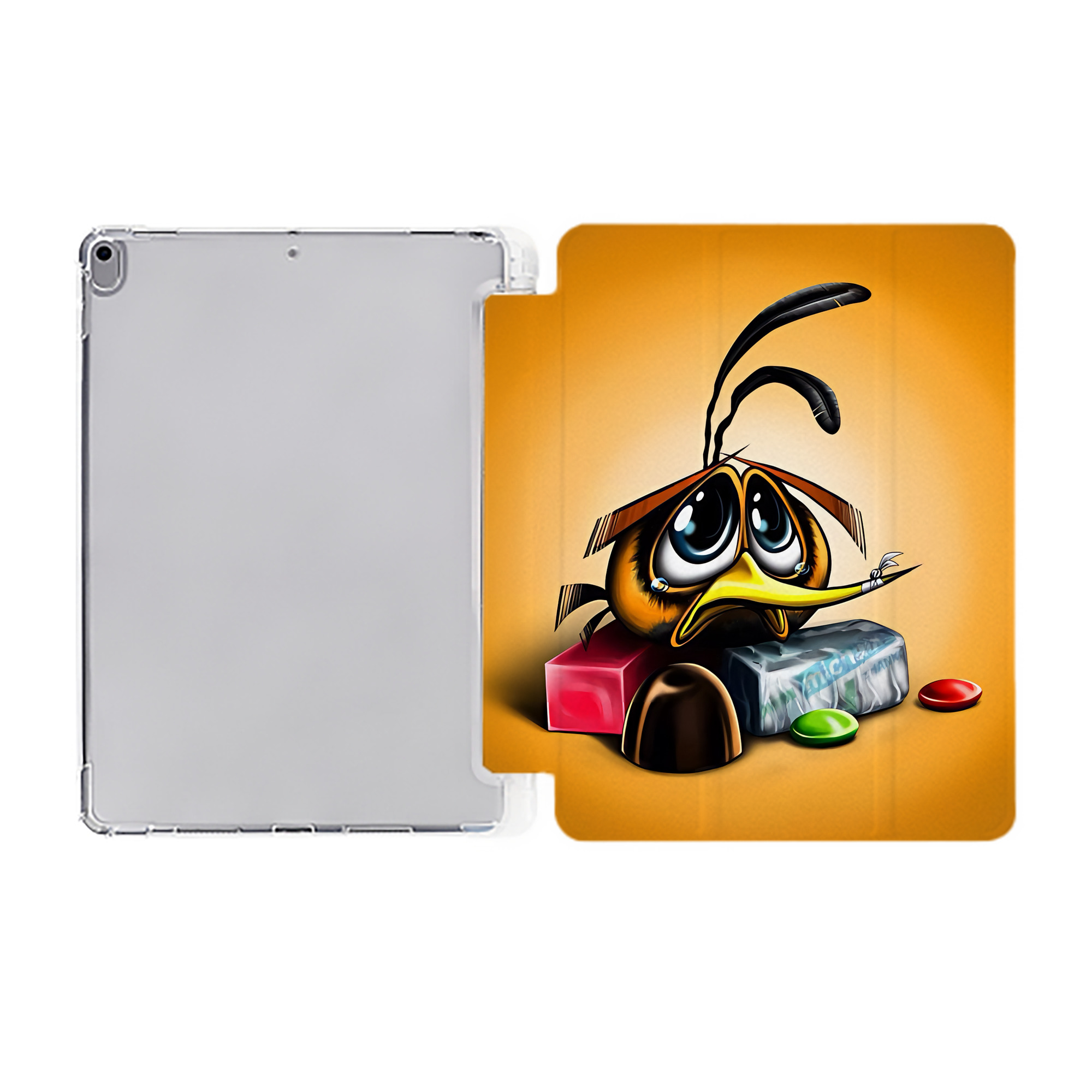 （画像用） Angry Birds アングリーバード IPad ケース ペン収納付き 三つ折りスタンド PUレザー×シリコン 対応機種9.5/10.5/10.9インチ